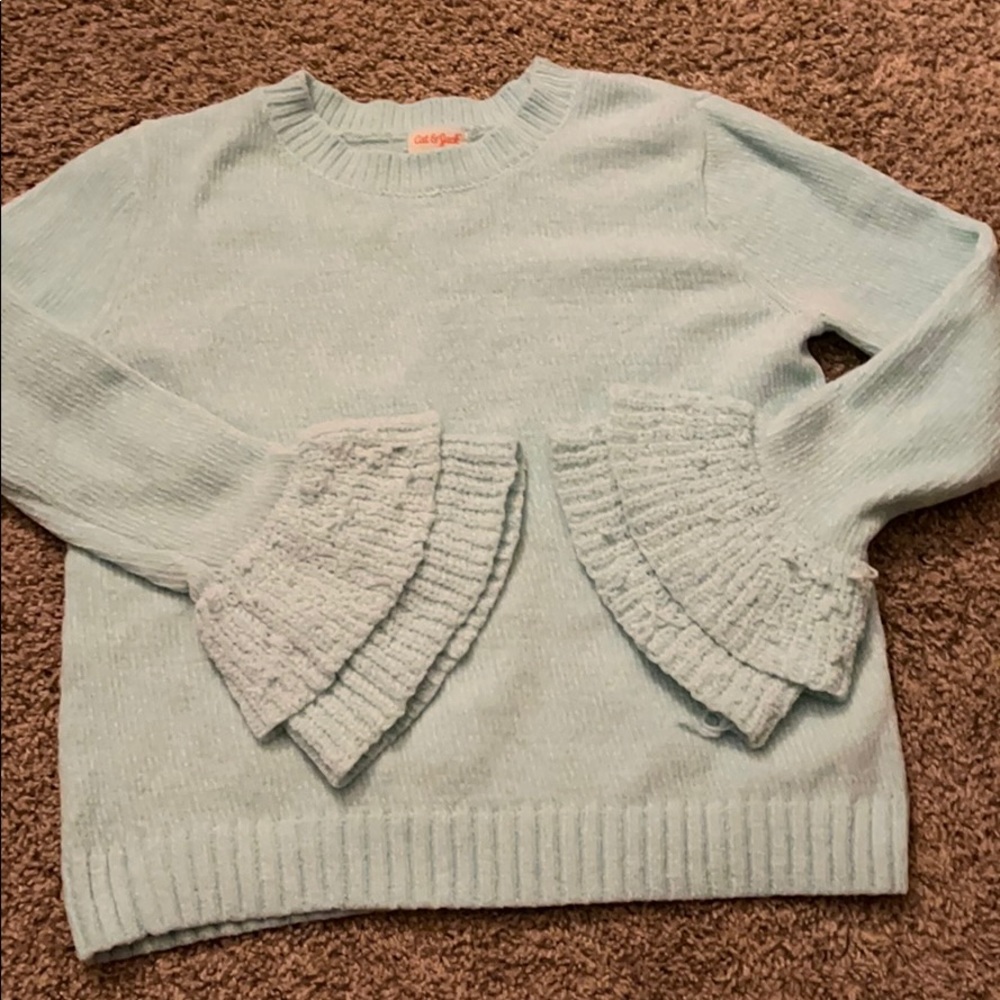 Cat and Jack Aqua colored sweater girls